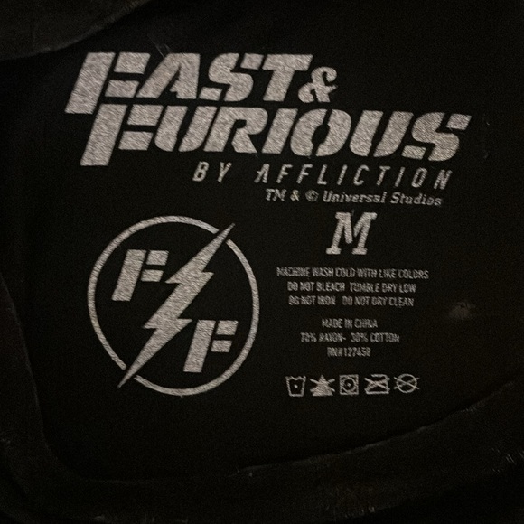Fast & Furious by Afflicted Tee, Medium, Faded Black, NWOT - Picture 6 of 9